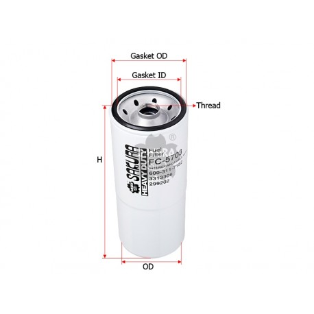 فیلتر گازوئیل ساکورا برای بلدوزر مکانیکی مدل FC-5703